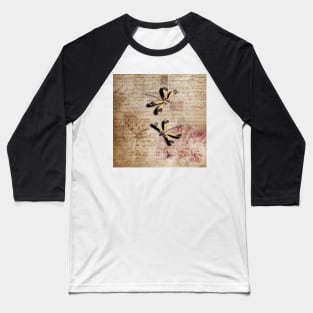 Dragonflies Spiritual Message, Vintage Art Love Letters, Butterfly, Roses & Dragonflies Baseball T-Shirt